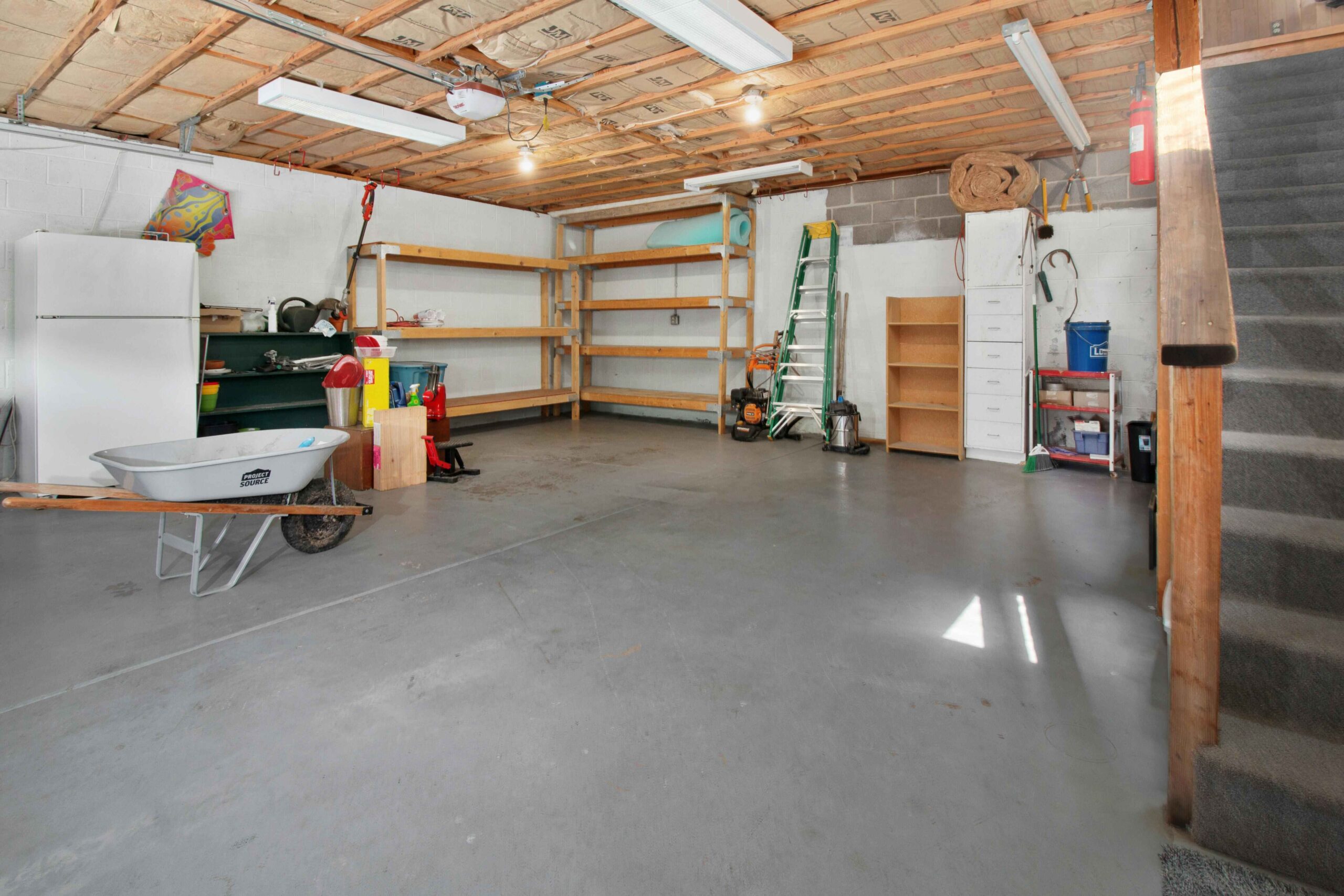A bare, uncoated garage slab